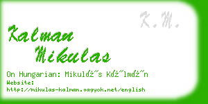 kalman mikulas business card